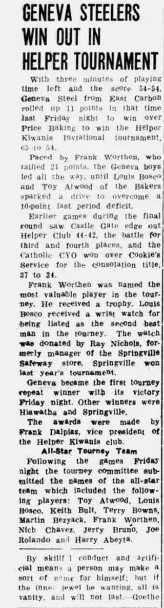 other Newspaper clipping from Mar 12, 1953 5766669