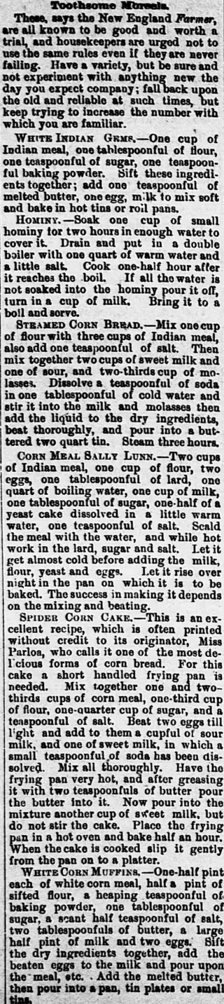 Recipe Newspaper clipping from Nov 22, 1888 5766734