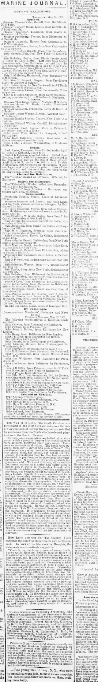 other Newspaper clipping from May 25, 1866 5767682