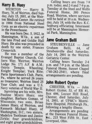 other Newspaper clipping from Jul 16, 2001 5768242