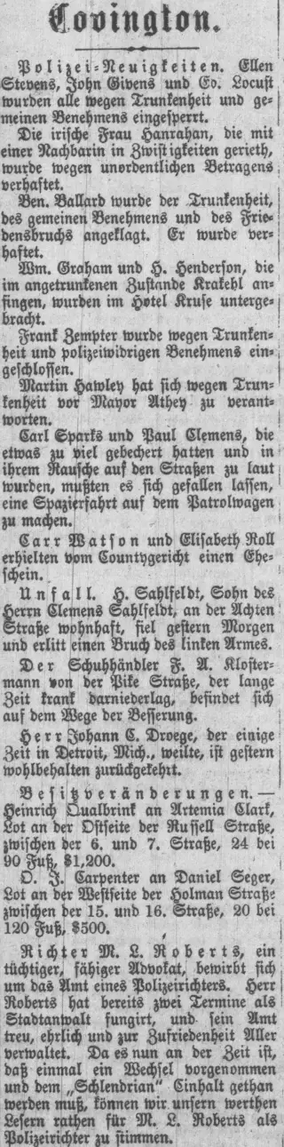 Crime Newspaper clipping from Jul 14, 1890 5768766
