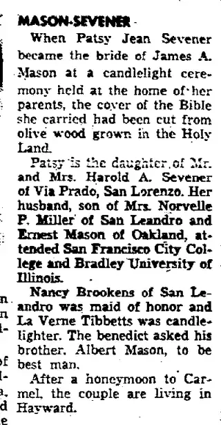 Marriage Newspaper clipping from Jun 1, 1958 5769111
