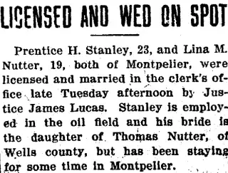 Marriage Newspaper clipping from Dec 6, 1911 5769273