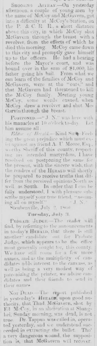 other Newspaper clipping from Jul 4, 1866 5769481