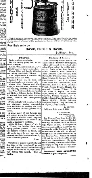 other Newspaper clipping from Aug 7, 1886 5769805