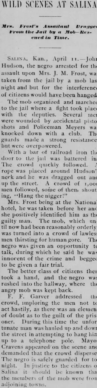 Crime Newspaper clipping from Apr 11, 1893 5770796