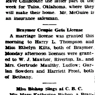 Marriage Newspaper clipping from Sep 10, 1929 5770853