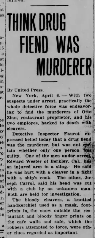 Crime Newspaper clipping from Apr 6, 1915 5771270