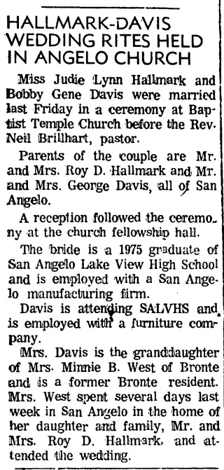 Marriage Newspaper clipping from Mar 26, 1976 5771523