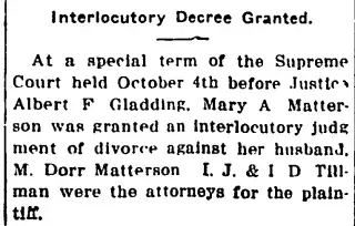 Divorce Newspaper clipping from Oct 6, 1913 5771662