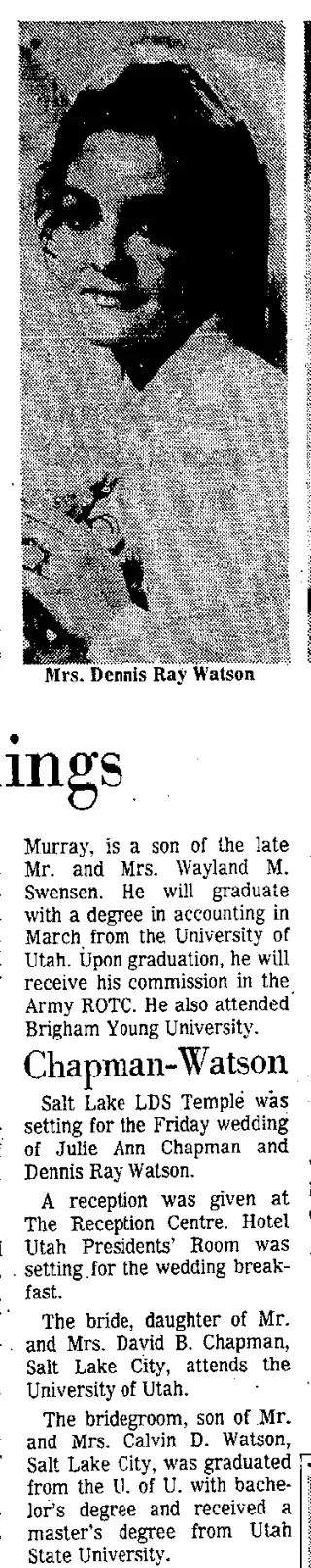 Marriage Newspaper clipping from Dec 17, 1972 5771729