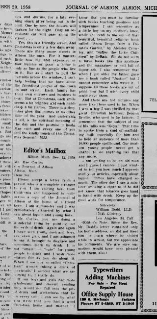 other Newspaper clipping from Dec 20, 1958 5772443