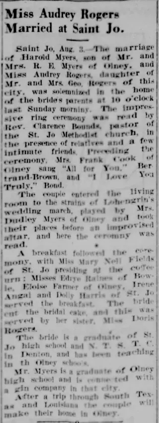 other Newspaper clipping from Aug 3, 1933 5773132