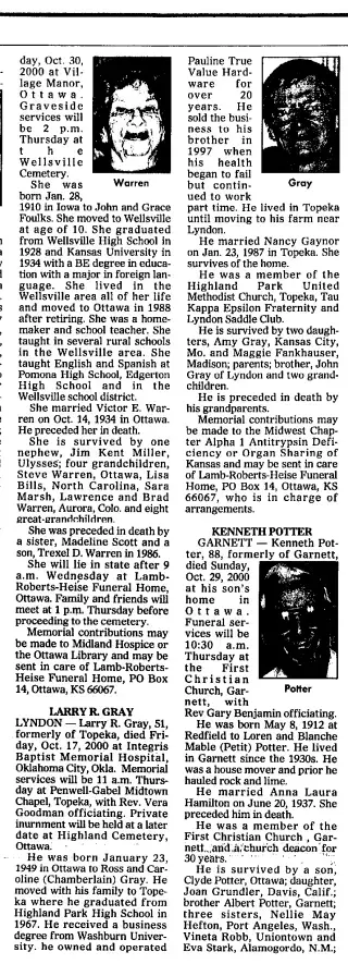 other Newspaper clipping from Oct 31, 2000 5774287