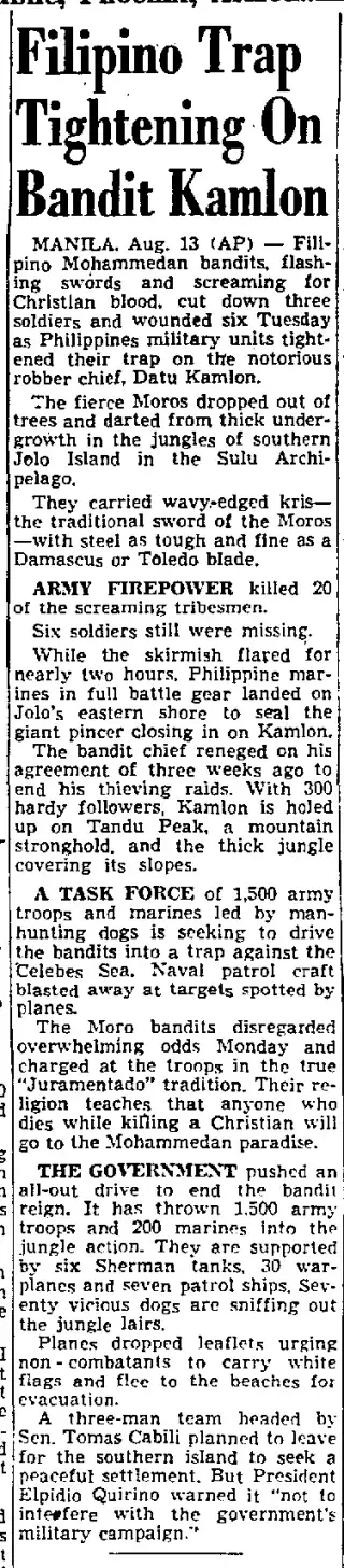 other Newspaper clipping from Aug 13, 1952 5774615