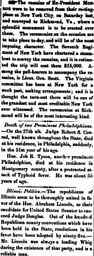 other Newspaper clipping from Jul 5, 1858 5775879