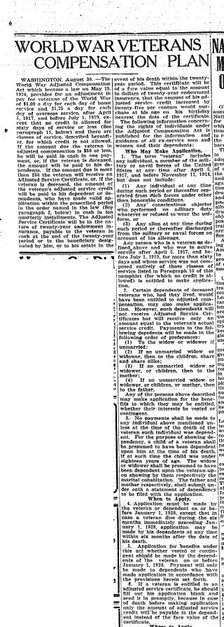 other Newspaper clipping from Aug 30, 1924 5775976