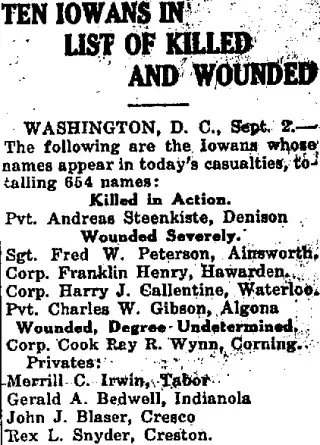 War Newspaper clipping from Sep 2, 1918 5776320