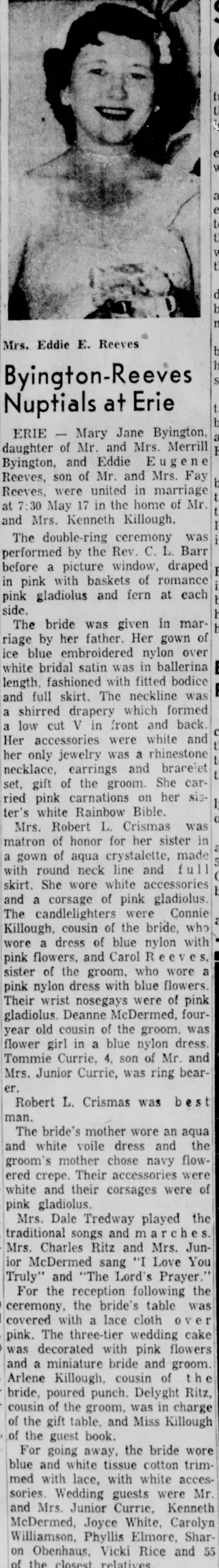 Marriage Newspaper clipping from May 24, 1956 5776452