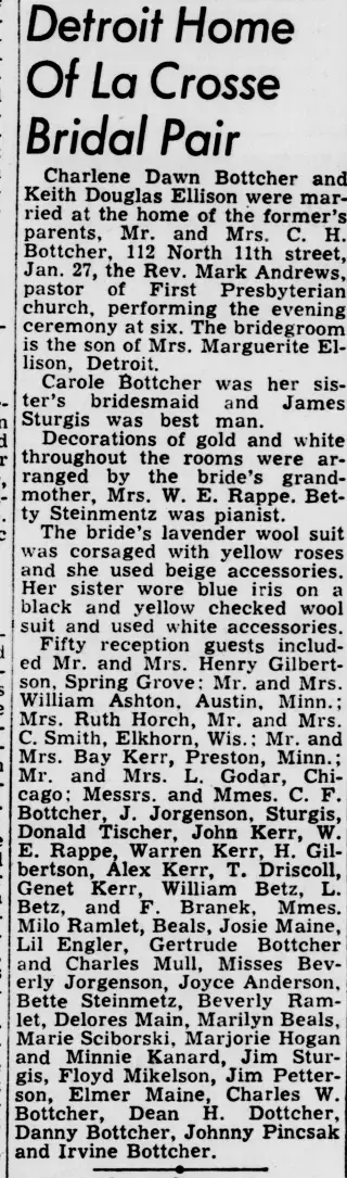 Marriage Newspaper clipping from Feb 2, 1951 5776540