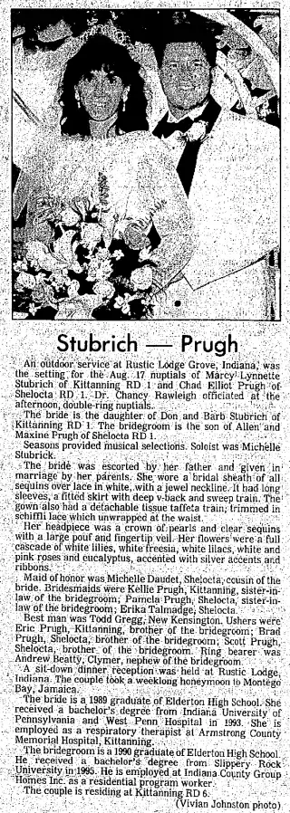 Marriage Newspaper clipping from Oct 1, 1996 5776717