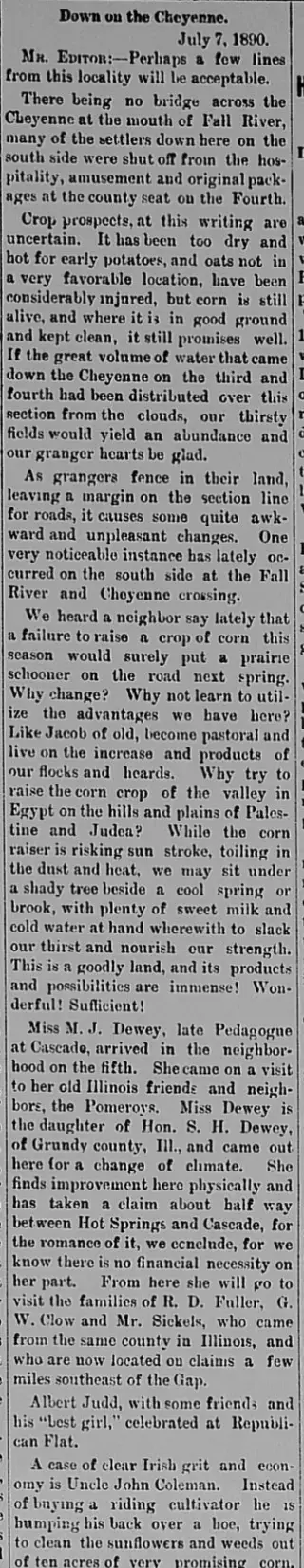 General news Newspaper clipping from Jul 11, 1890 5776844