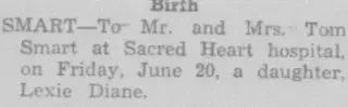 Birth Newspaper clipping from Jun 26, 1952 5778605