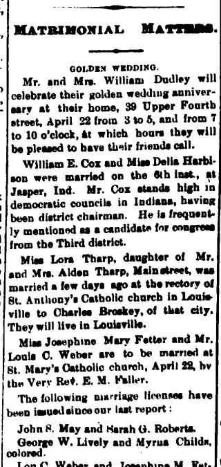 Marriage Newspaper clipping from Apr 15, 1902 5779045