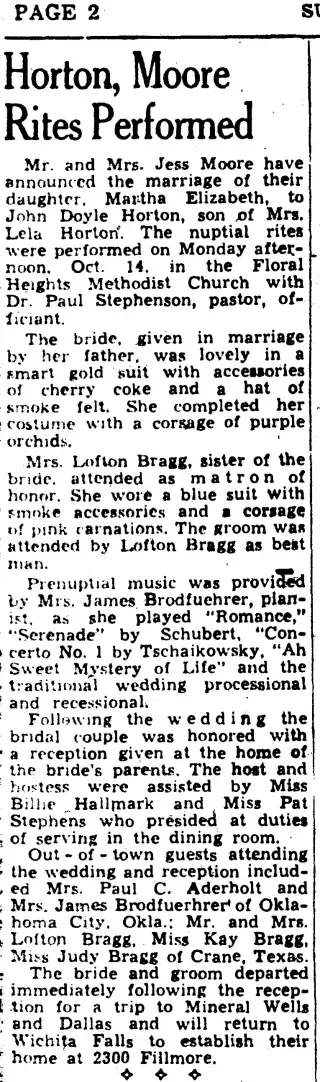 Marriage Newspaper clipping from Oct 20, 1946 5779375