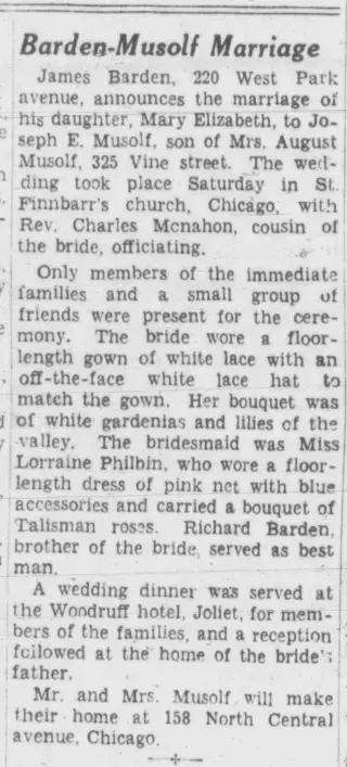 Marriage Newspaper clipping from Jun 11, 1935 5780401