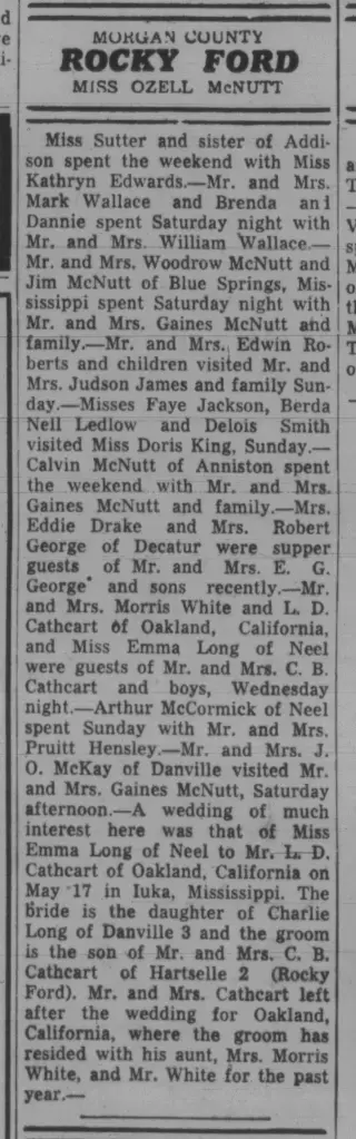 Marriage Newspaper clipping from May 24, 1951 5781233