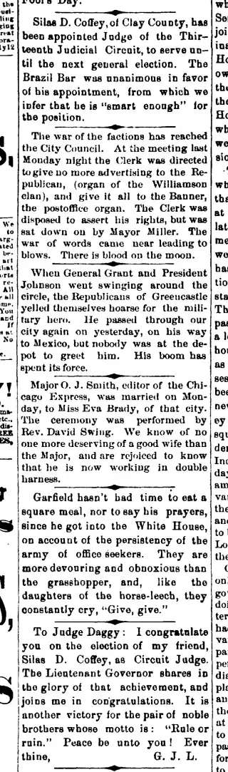 Political Newspaper clipping from Mar 30, 1881 5781583