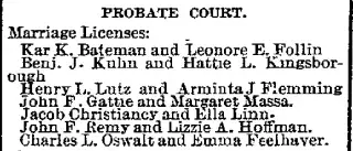 Marriage Newspaper clipping from Jan 22, 1891 5781634
