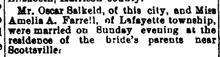 Marriage Newspaper clipping from Oct 28, 1889 5782006