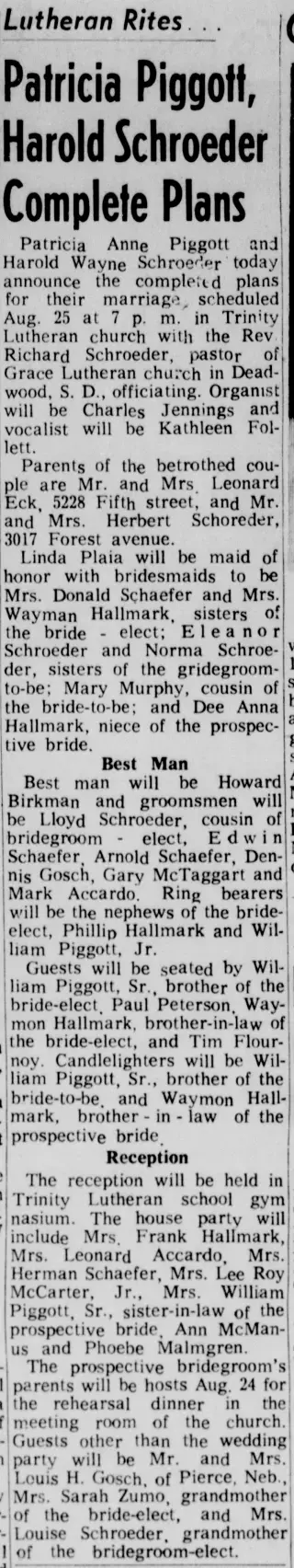 Marriage Newspaper clipping from Aug 6, 1967 5782070