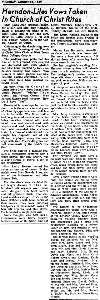 Marriage Newspaper clipping from Aug 23, 1962 5784329
