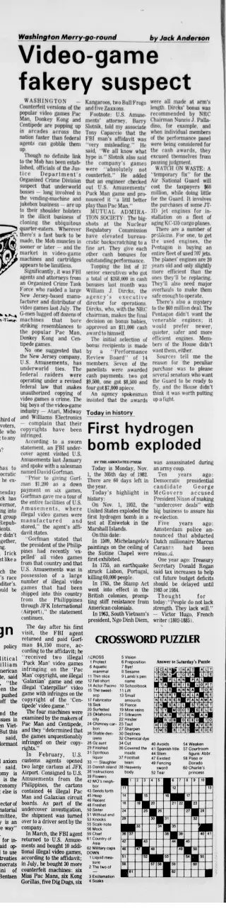 other Newspaper clipping from Nov 1, 1982 5784720