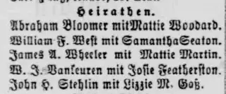 Marriage Newspaper clipping from May 15, 1883 5785053