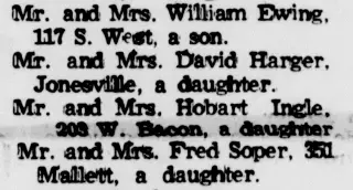 Birth Newspaper clipping from Feb 5, 1968 5785324