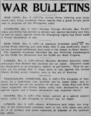 other Newspaper clipping from Dec 8, 1941 5785698
