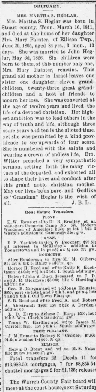 Obituary Newspaper clipping from Jul 5, 1895 5786341