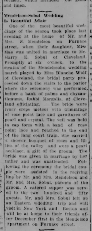Marriage Newspaper clipping from Nov 3, 1913 5786408