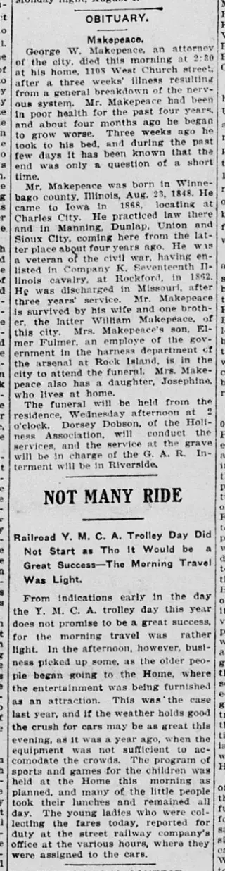 Obituary Newspaper clipping from Jul 26, 1904 5787049