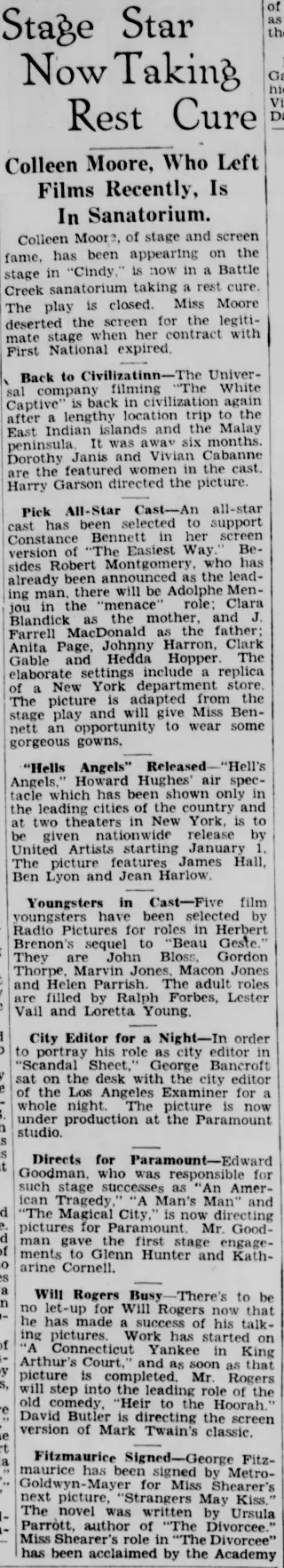 other Newspaper clipping from Nov 30, 1930 5787684