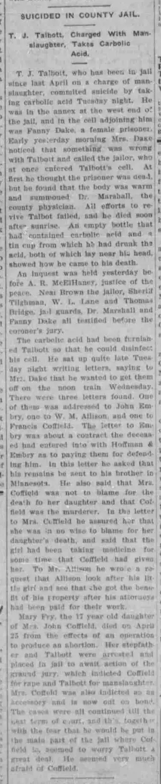 Crime Newspaper clipping from Oct 15, 1901 5787767
