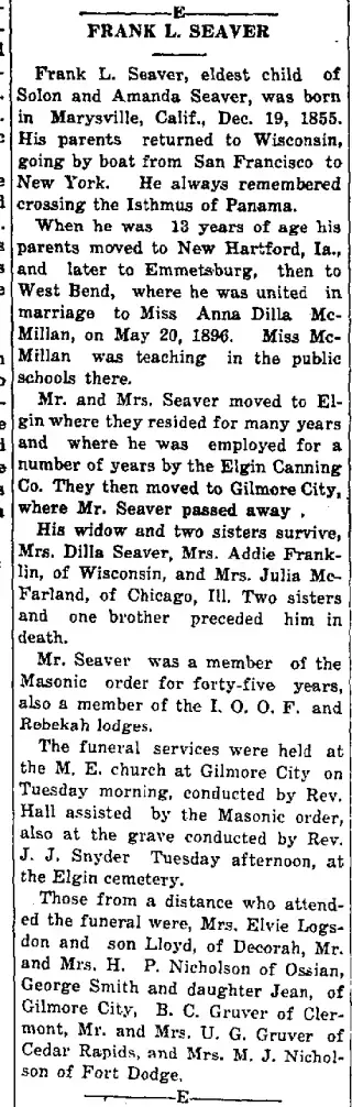 Obituary Newspaper clipping from Sep 24, 1936 5790657