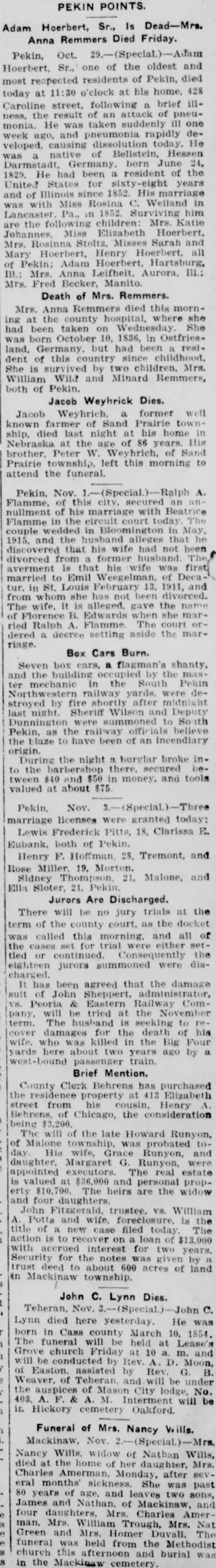 Obituary Newspaper clipping from Nov 5, 1915 5790761