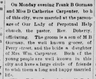 Marriage Newspaper clipping from Dec 27, 1900 5790781