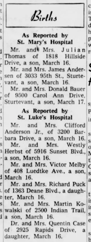 Birth Newspaper clipping from Mar 17, 1965 5790785
