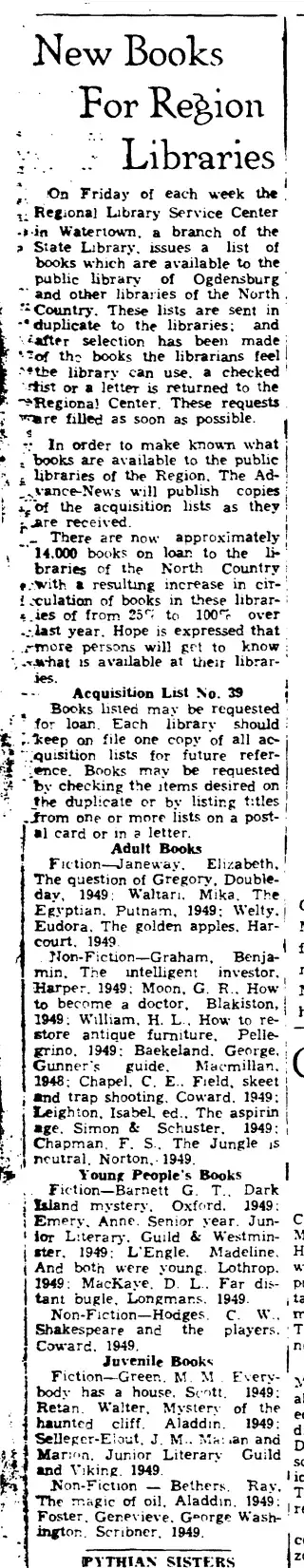 other Newspaper clipping from Sep 25, 1949 5790858